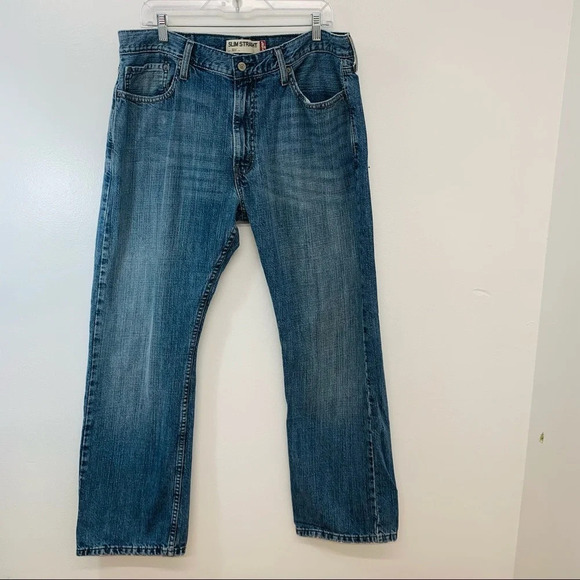 Levis 514 Mens Jeans Size 38x30‎ Slim Straight Blue Medium Wash Cotton Casual - Picture 1 of 10